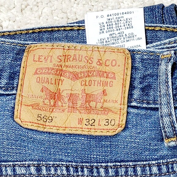 Levis 569 Jean Men 32x30 Loose Straight Blue Relaxed Classic Casual Red Tab - Picture 3 of 9